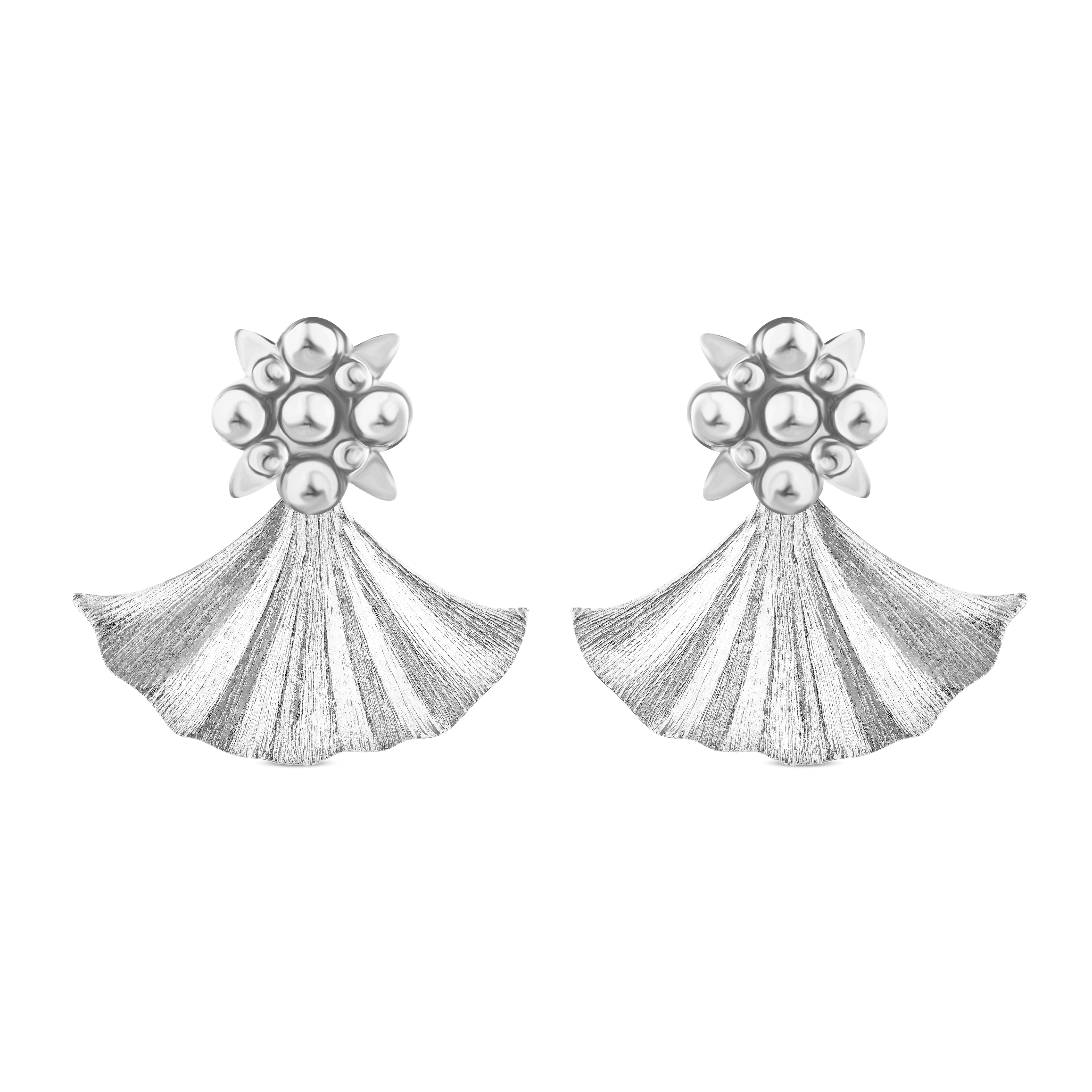 IVY MEDIUM GINGKO SILVER EARRINGS