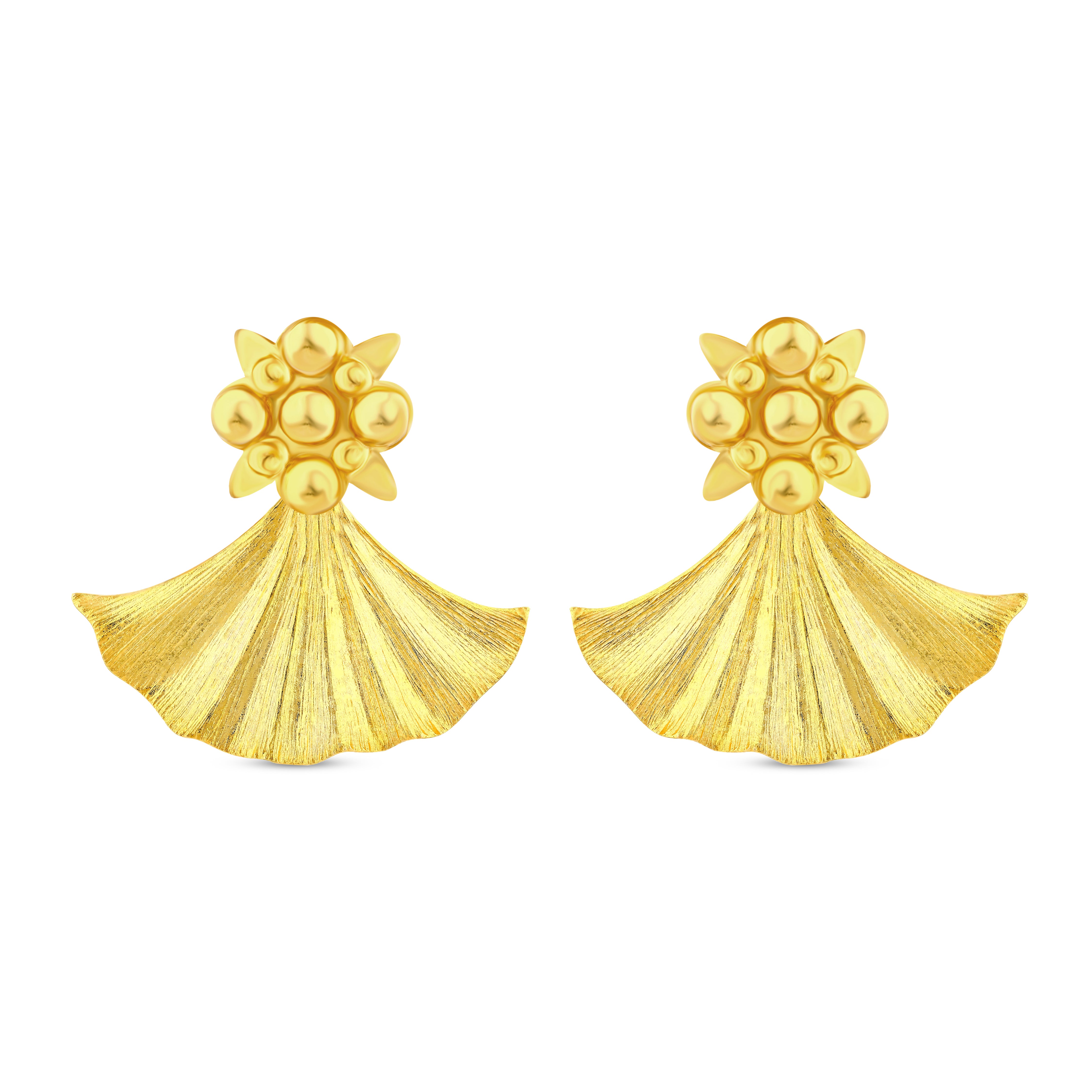 IVY MEDIUM GINKGO GOLD EARRINGS