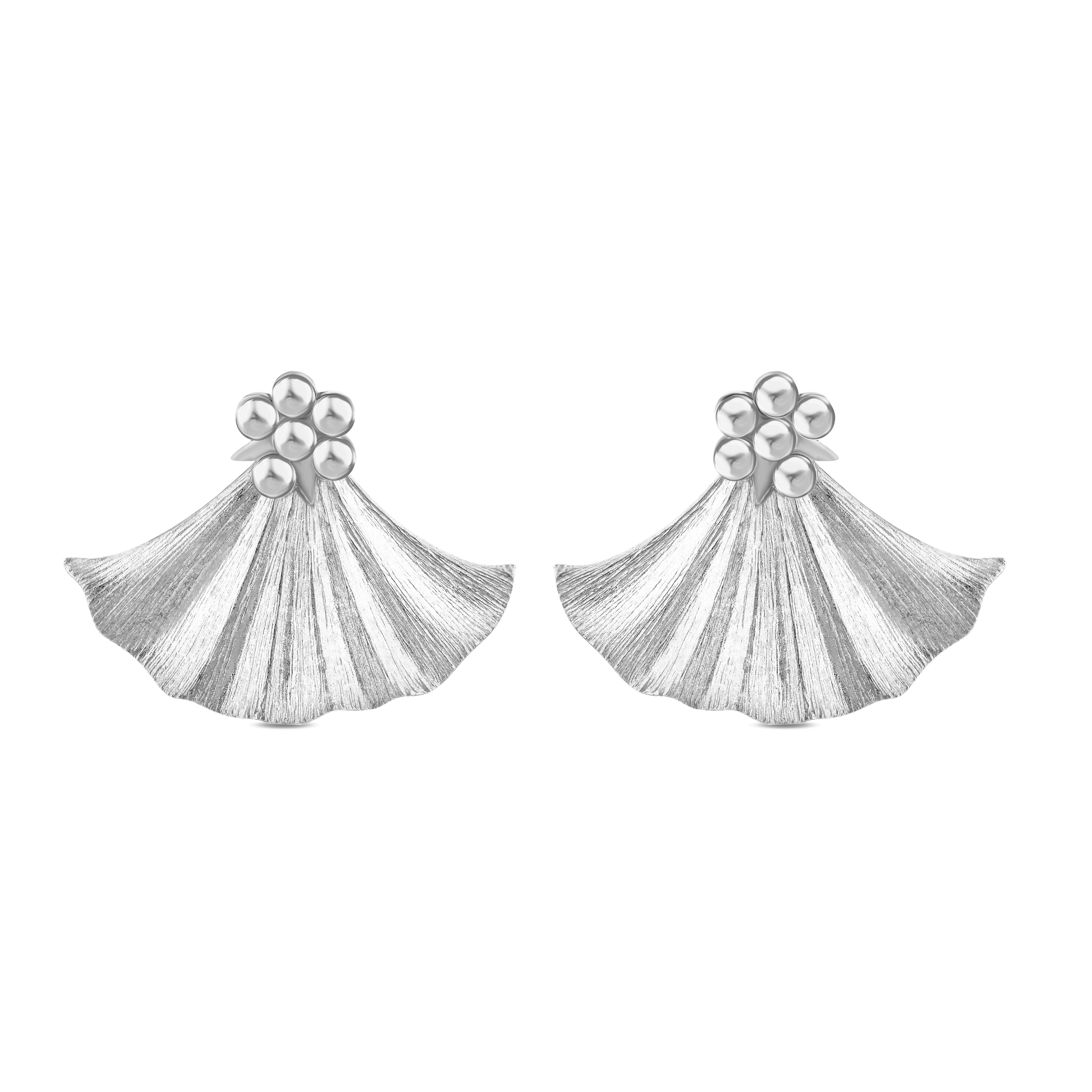 IVY LARGE GINGKO SILVER EARRINGS
