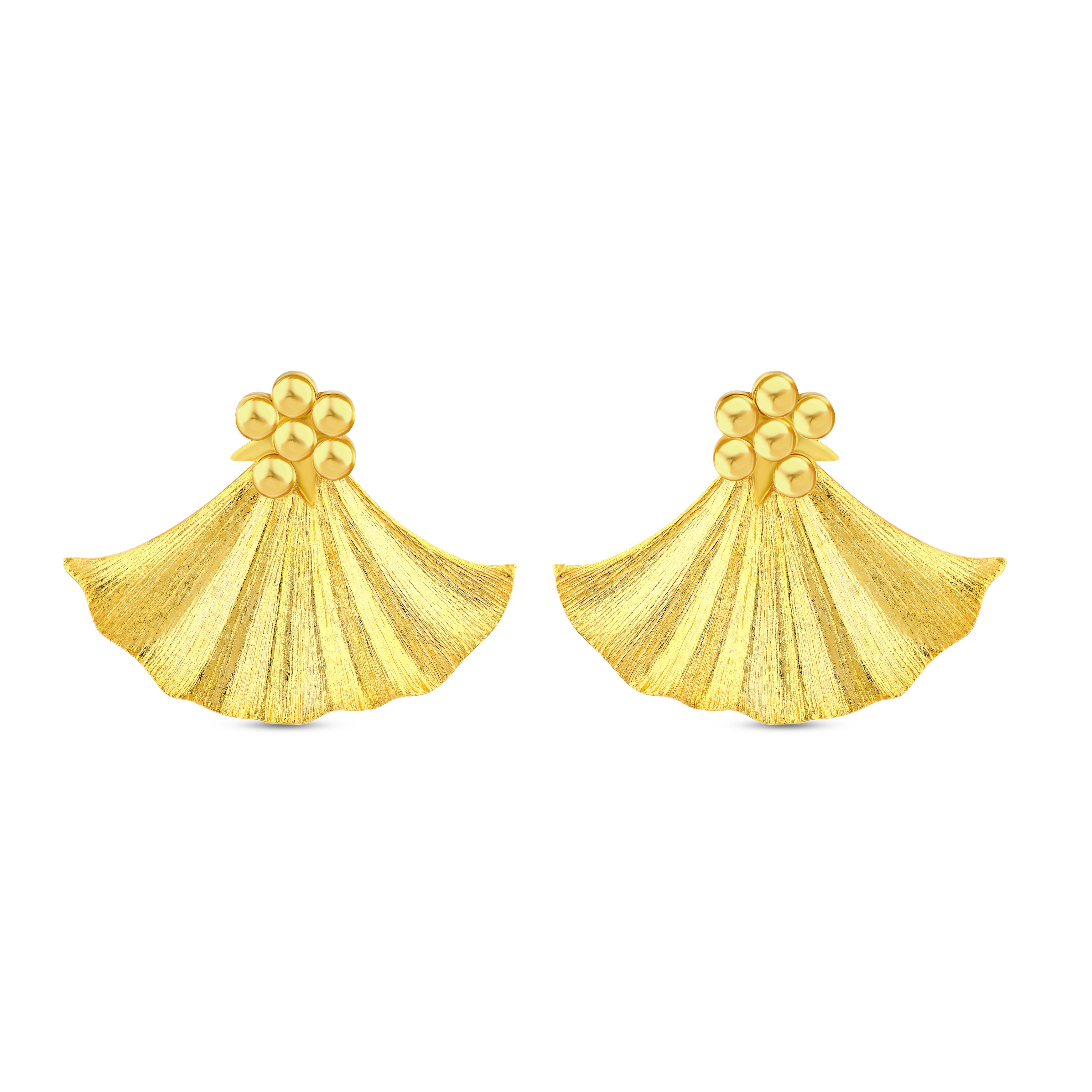 IVY LARGE GINKGO GOLD EARRINGS
