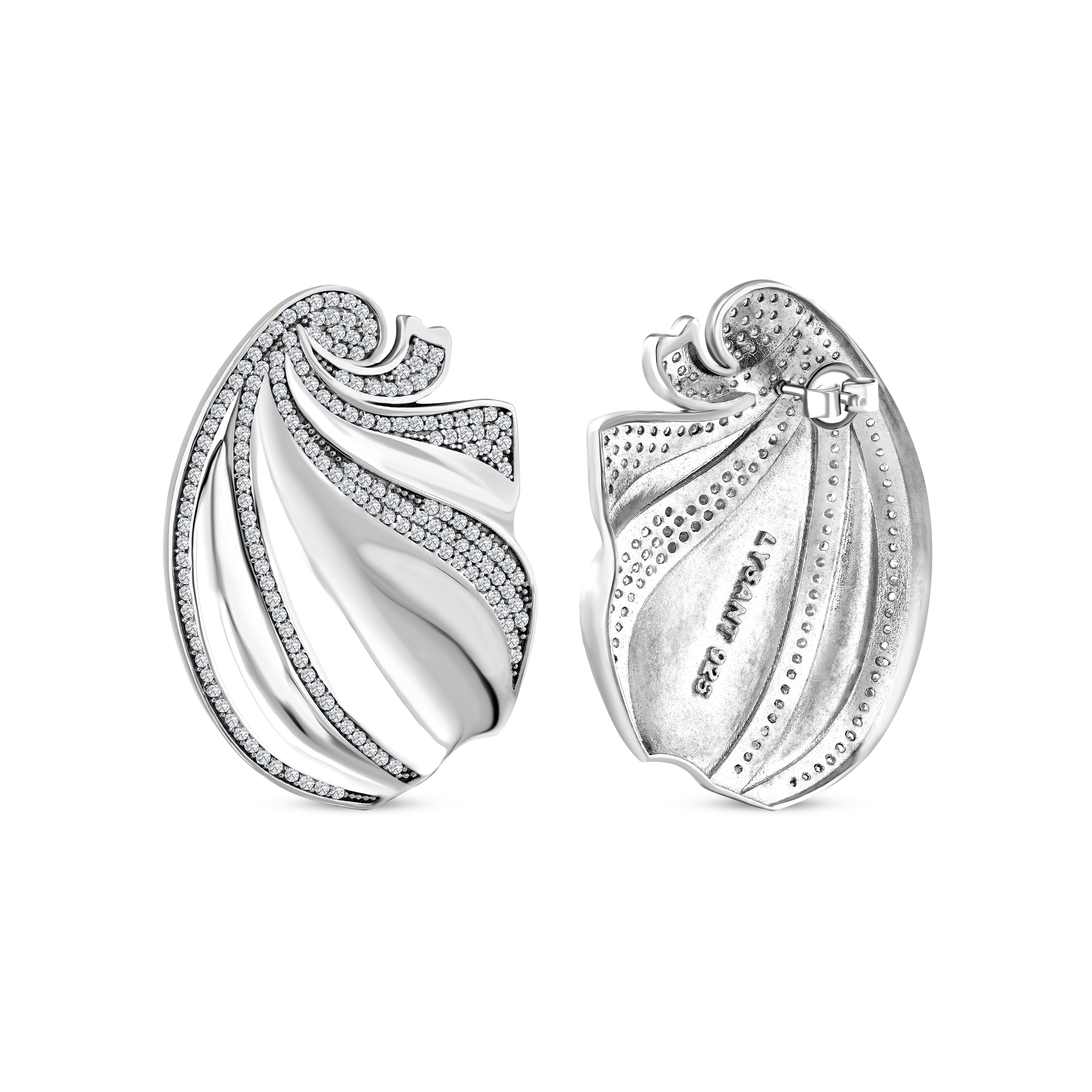 ESTIA CRYSTAL SILVER EARRINGS