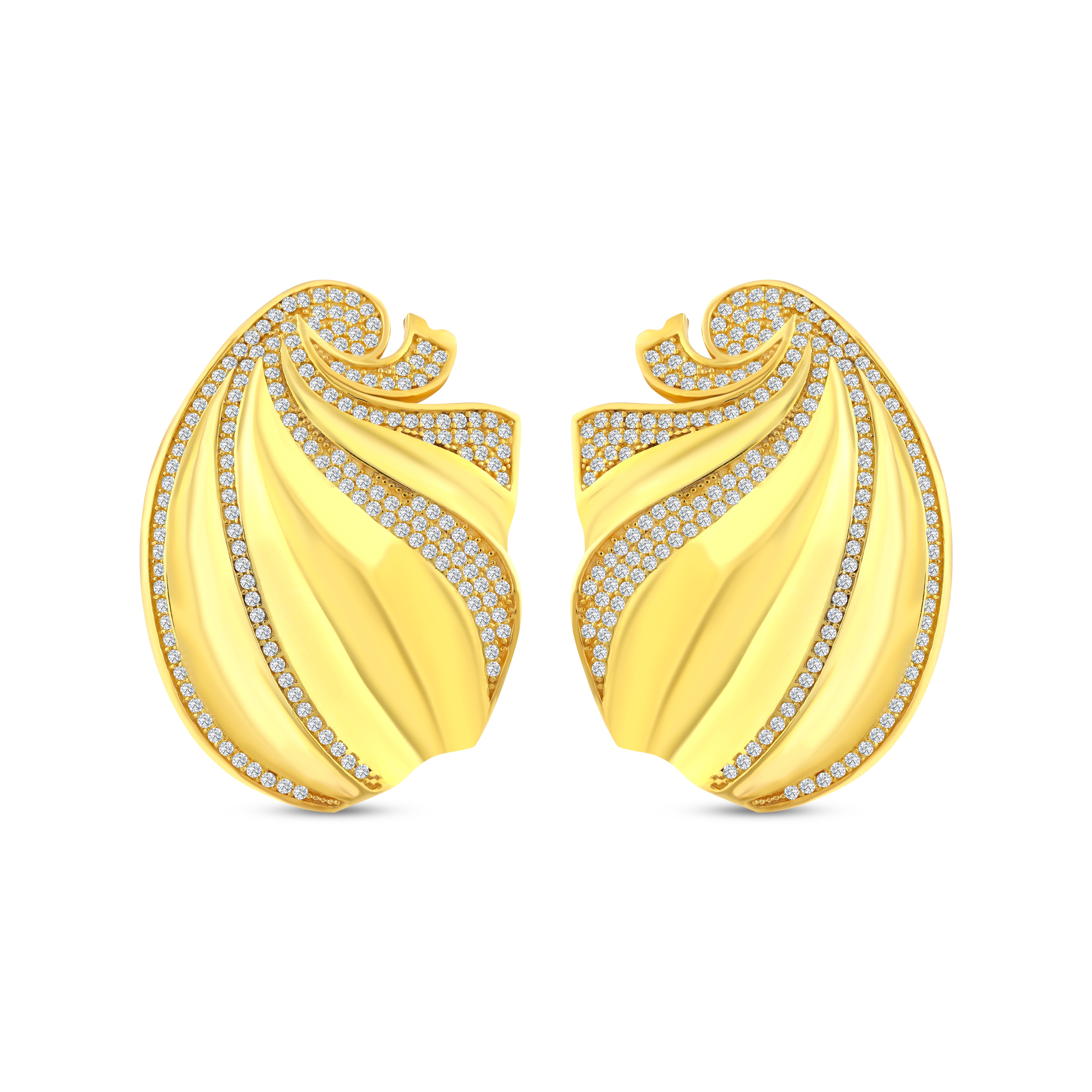 ESTIA CRYSTAL GOLD EARRINGS