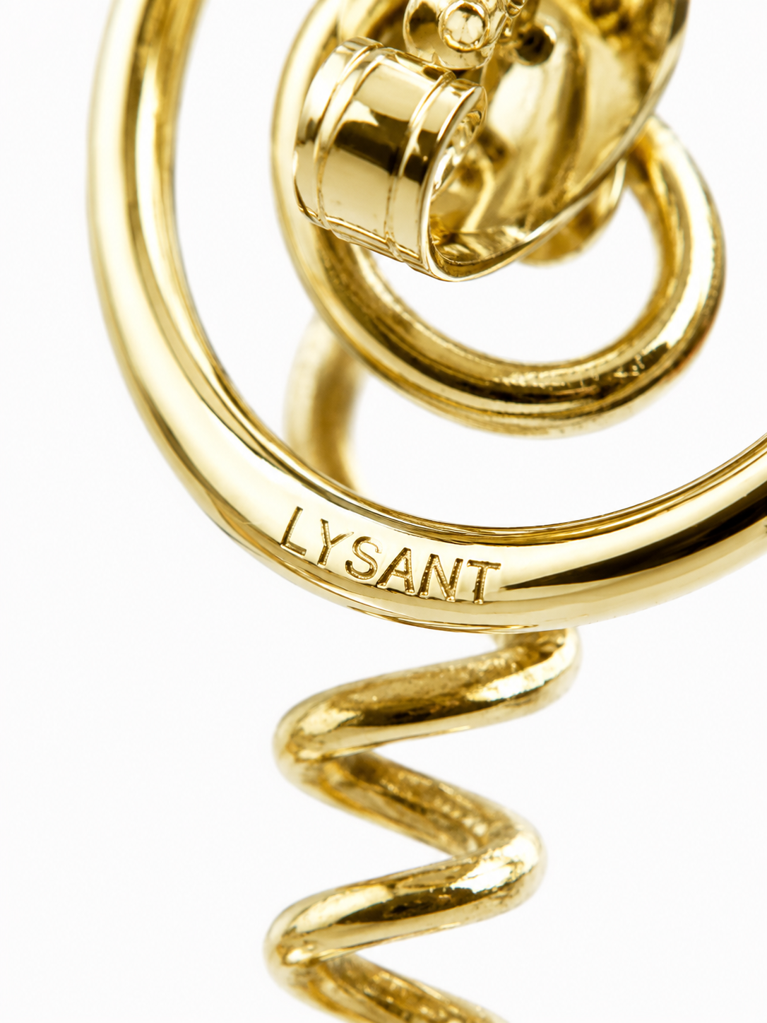Onda Crystal Spiral Gold Earring