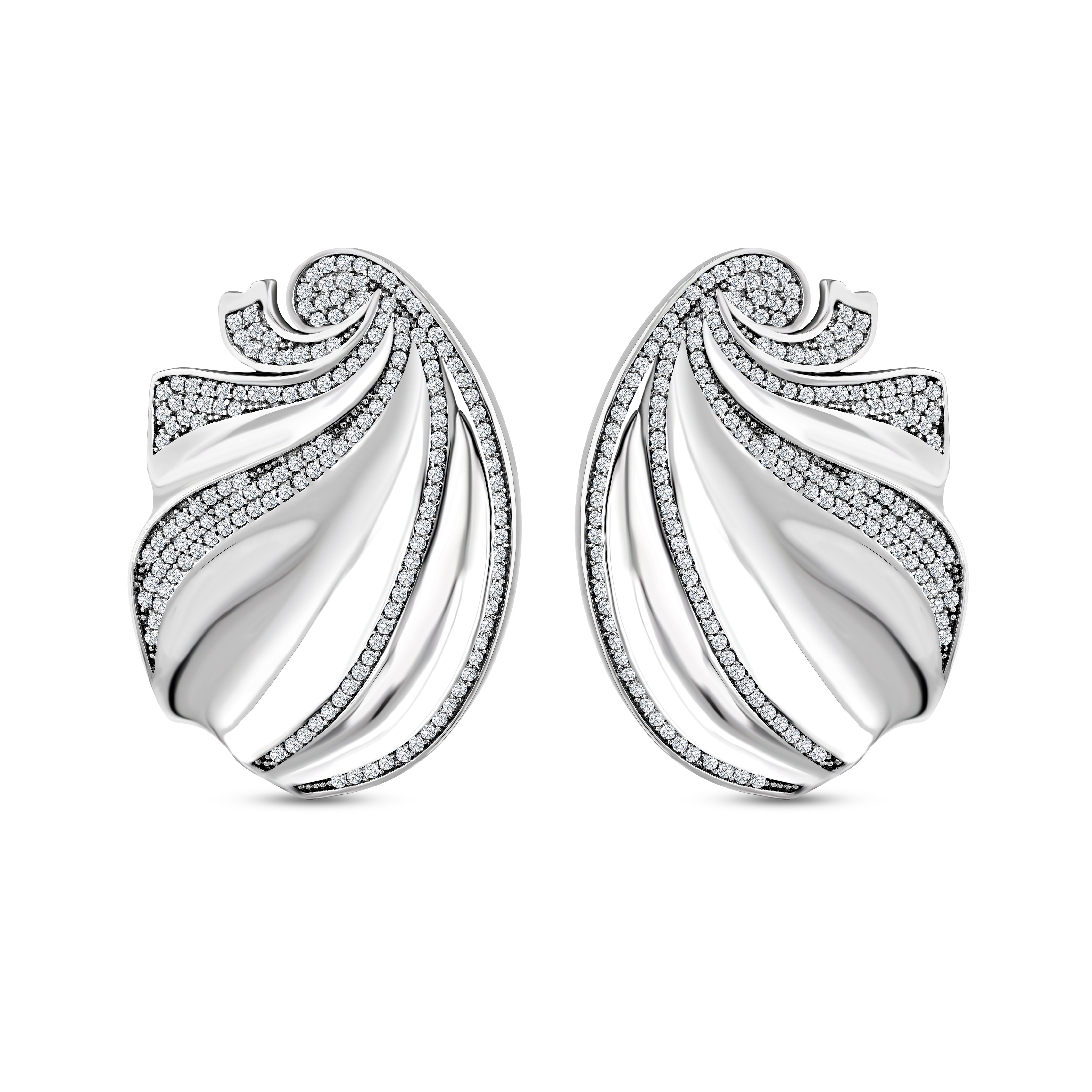 ESTIA CRYSTAL SILVER EARRINGS