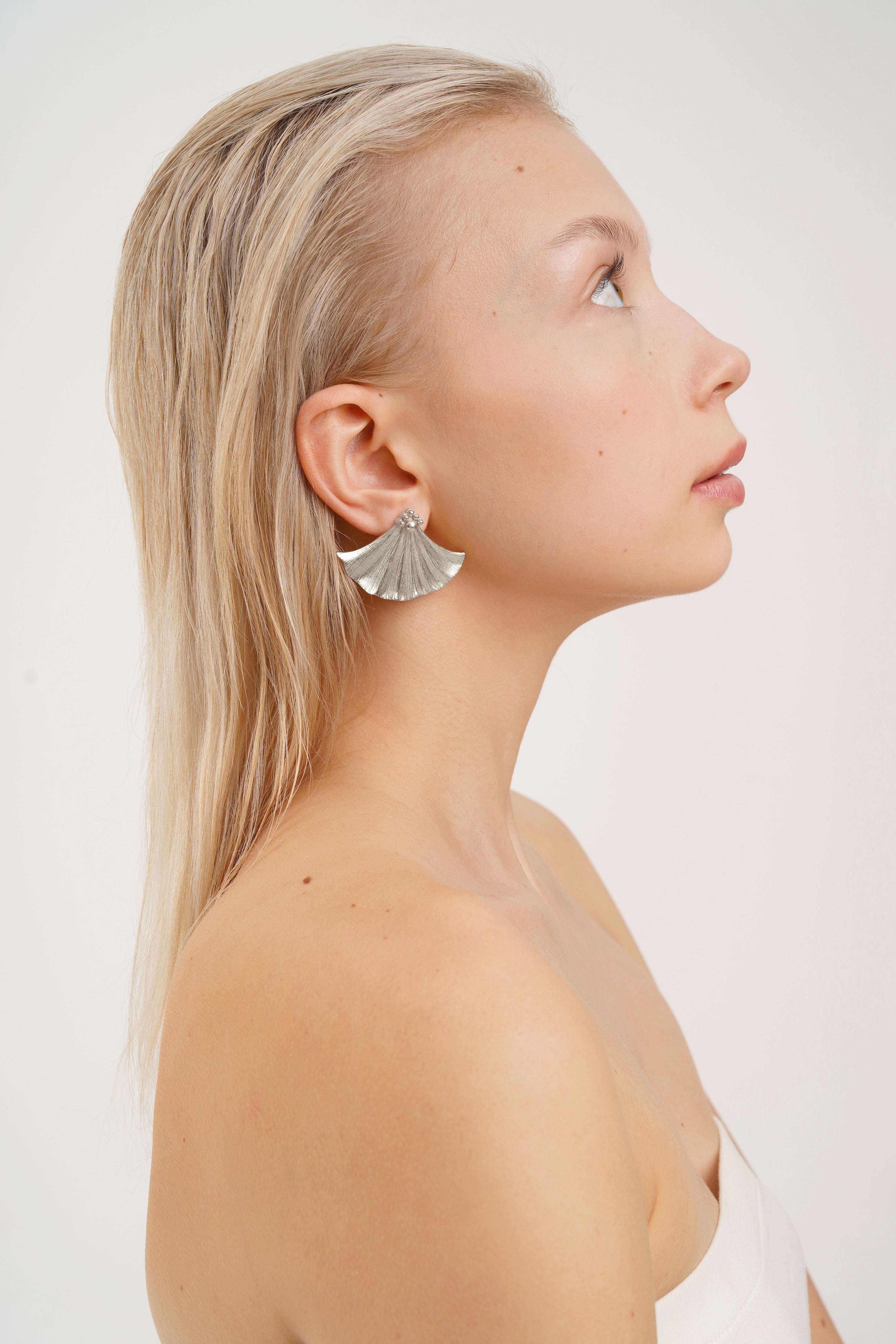 IVY MONO LARGE SILVER EARRINGS