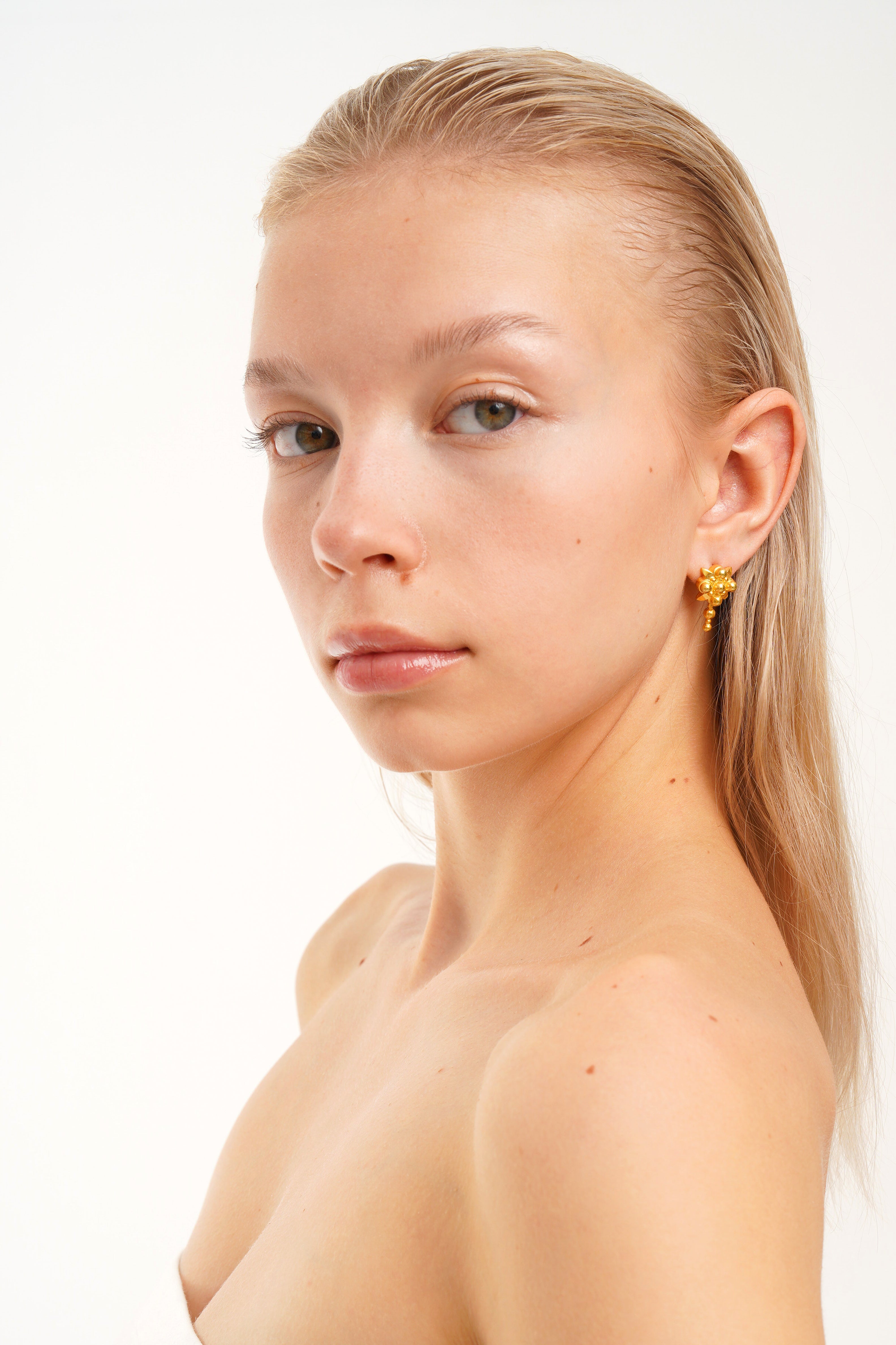 IVY DROP EARRINGS, 18K YELLOW GOLD