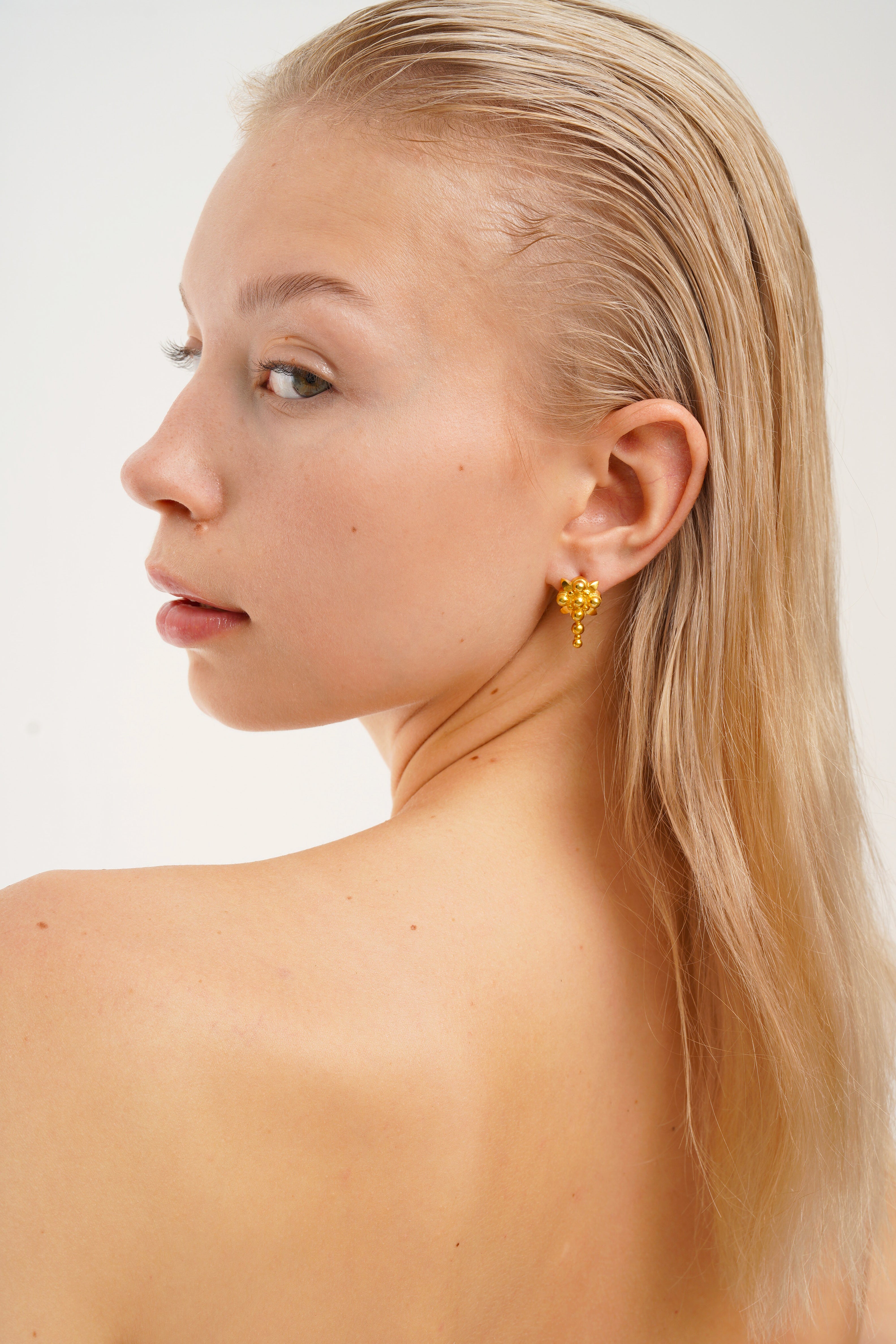 IVY DROP EARRINGS, 18K YELLOW GOLD