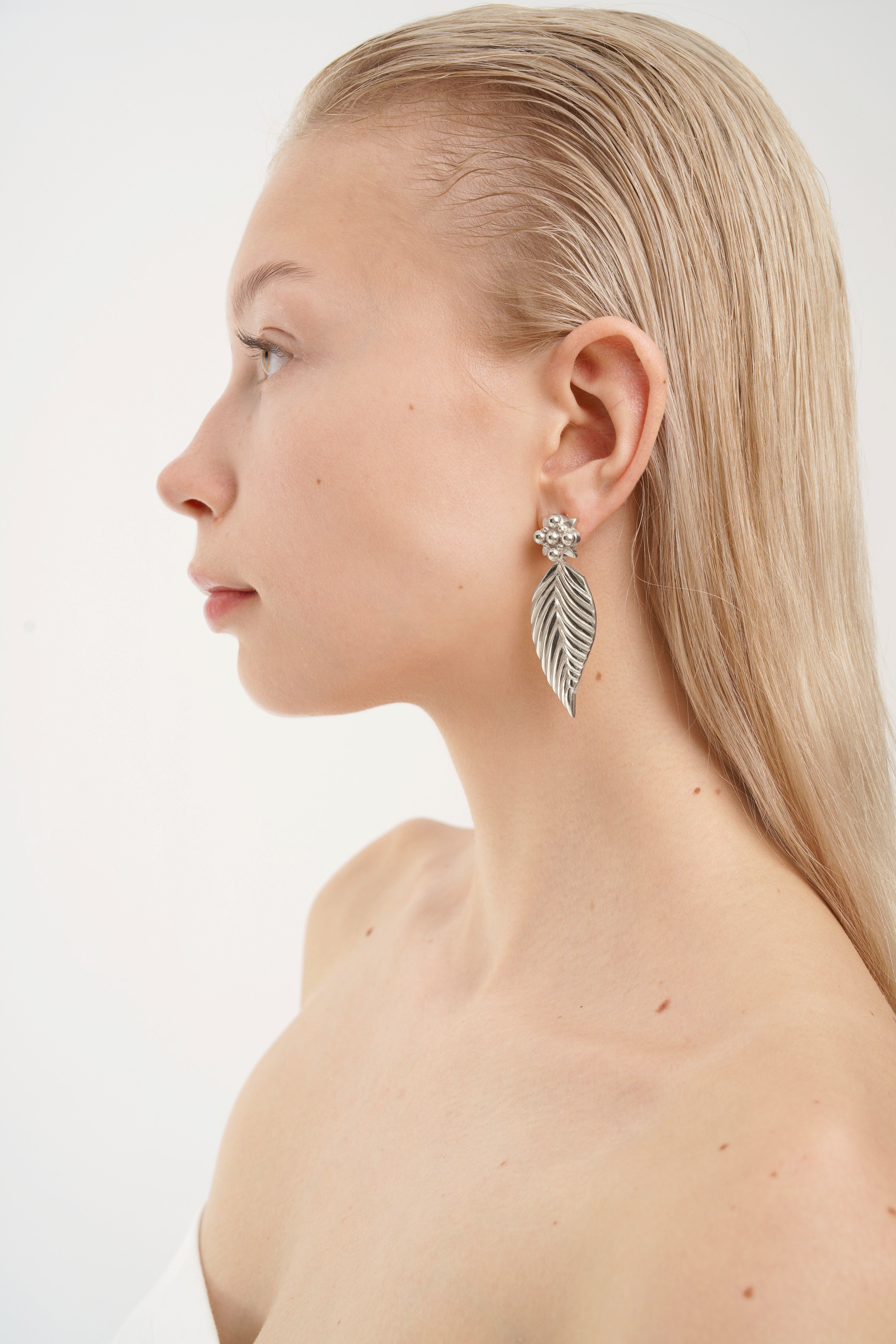 IVY LEAF SILVER EARRINGS