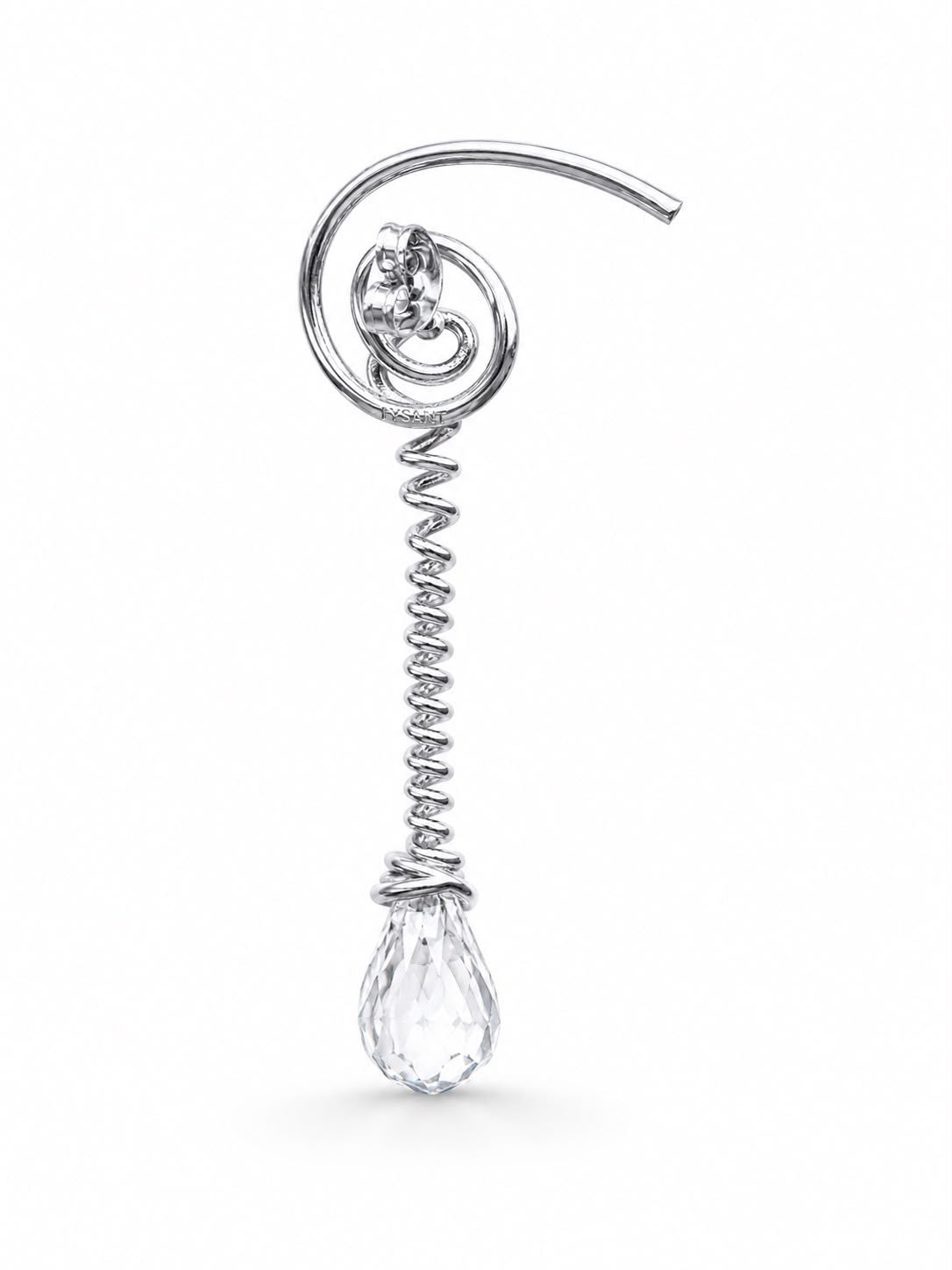 Onda Crystal Spiral Silver Earring